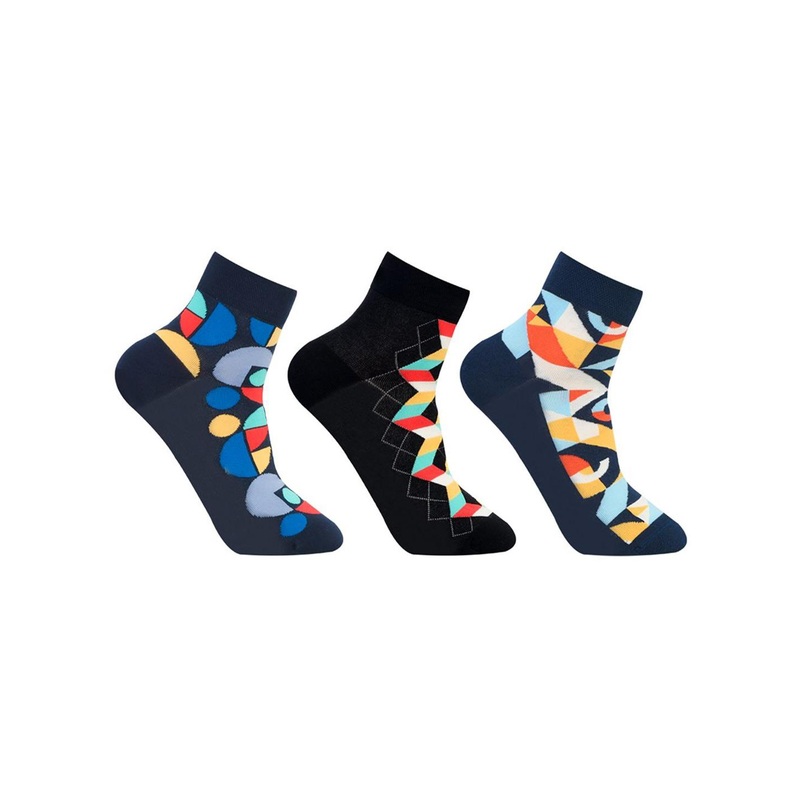 Bonjour Men Pack Of 3 Patterned Ankle Length Socks
