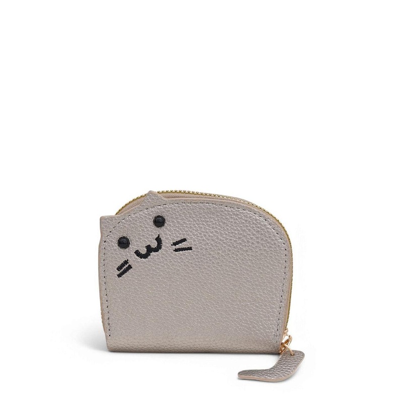 CLARABAE Men Cute Cat Themed Faux Leather Pouch Leather Two Fold Wallet