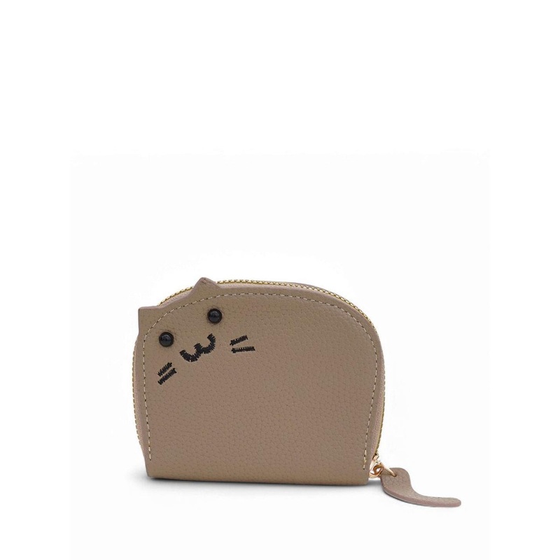 CLARABAE Men Cute Cat Themed Faux Leather Pouch Two Fold Wallet