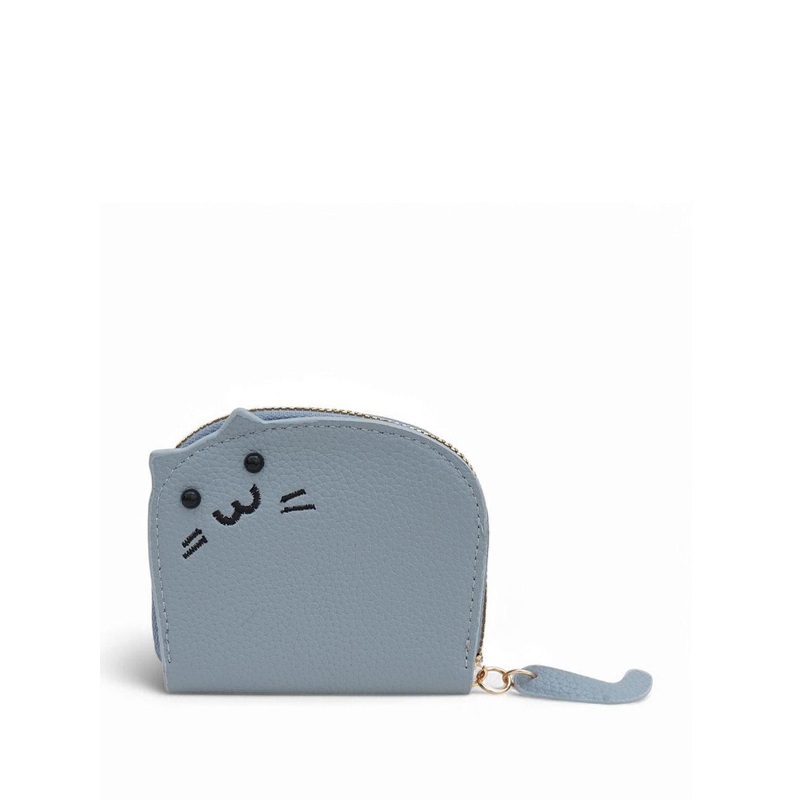 CLARABAE Men Faux Leather Zip Coin Pocket Two Fold Wallet