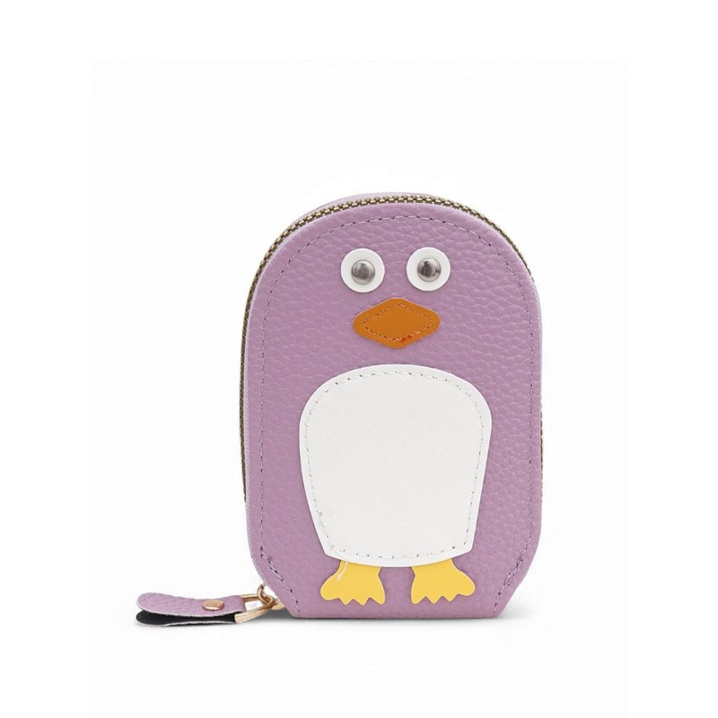 CLARABAE Men Purple & White Penguin Leather Zip Around Wallet