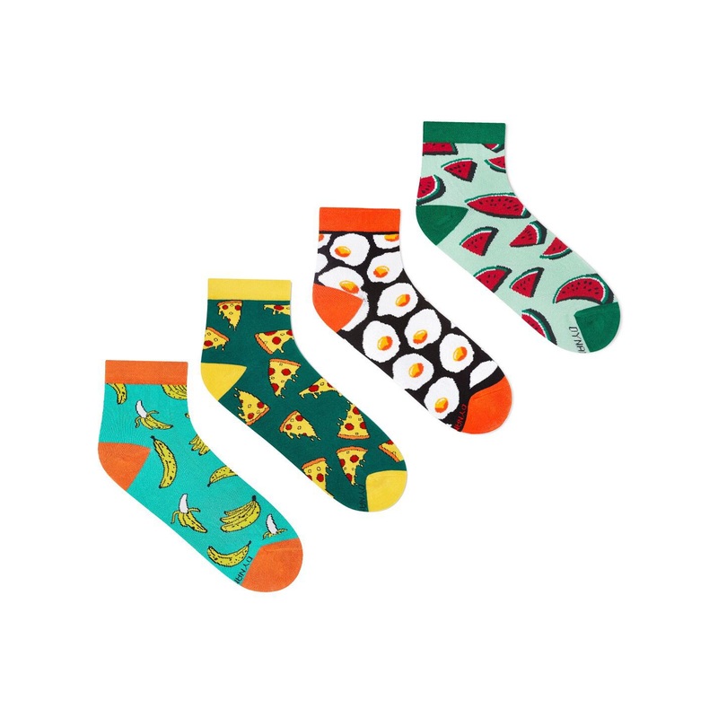 Dynamocks Unisex Pack Of 4 Patterned Ankle-Length Socks
