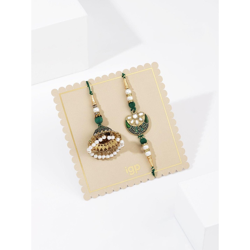 IGP Meena And Kundan Bhaiya Bhabhi Beaded Rakhi