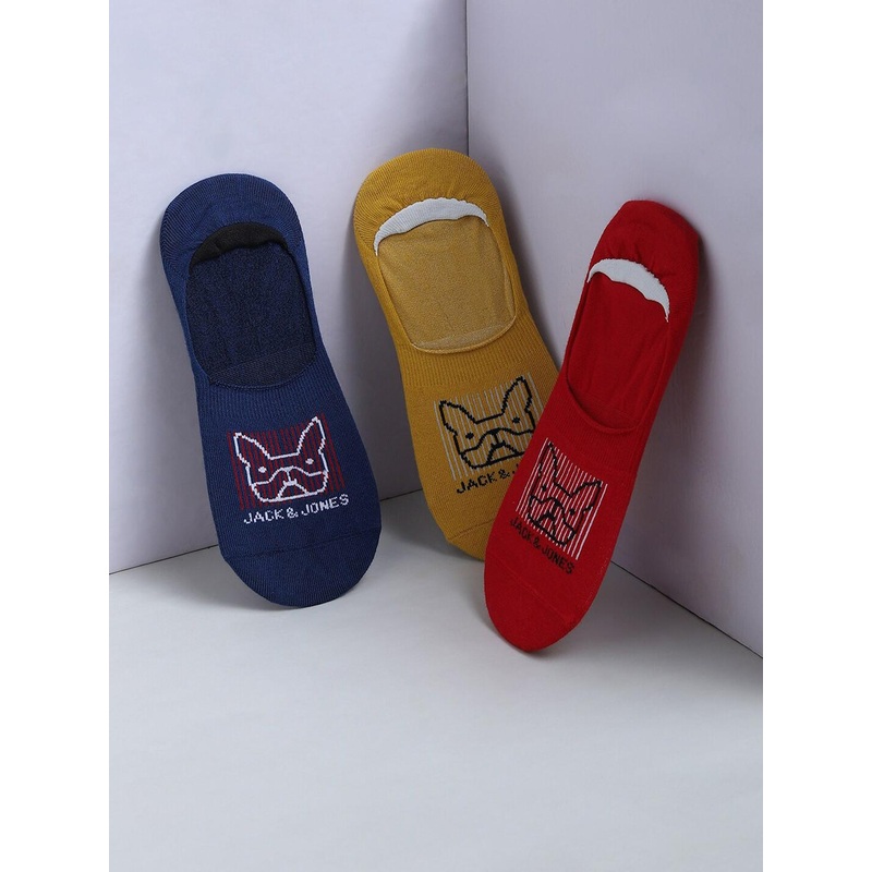 Jack & Jones Men Pack of 3 Patterned Shoe Liners Socks