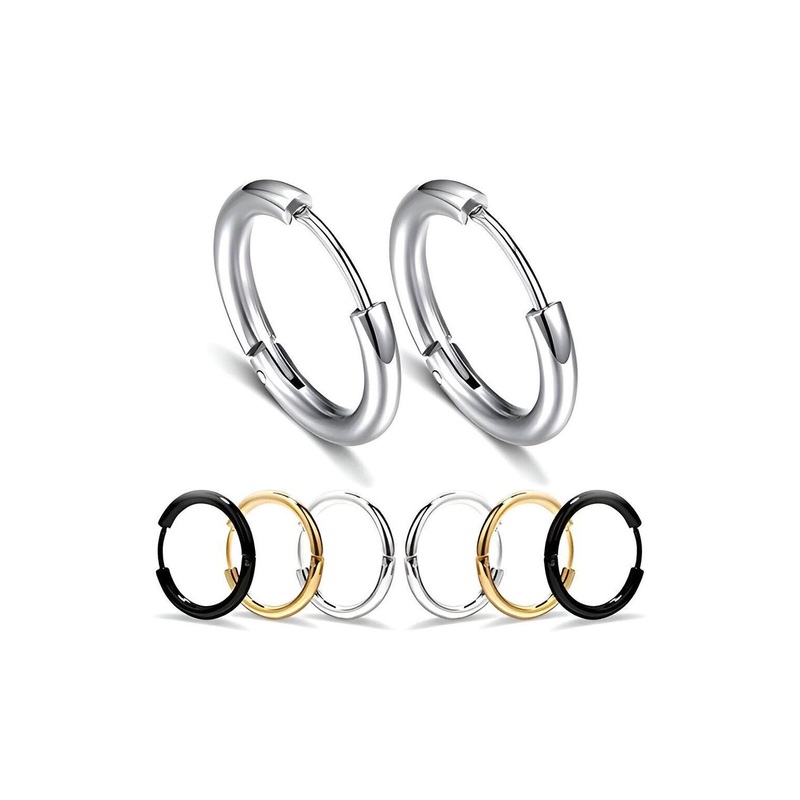 Just Devotional Men Circular Hoop Earrings
