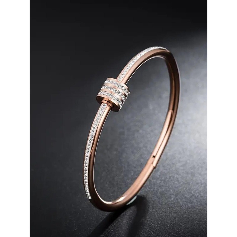 MEENAZ Unisex Rose Gold-Plated Bangle-Style Bracelet