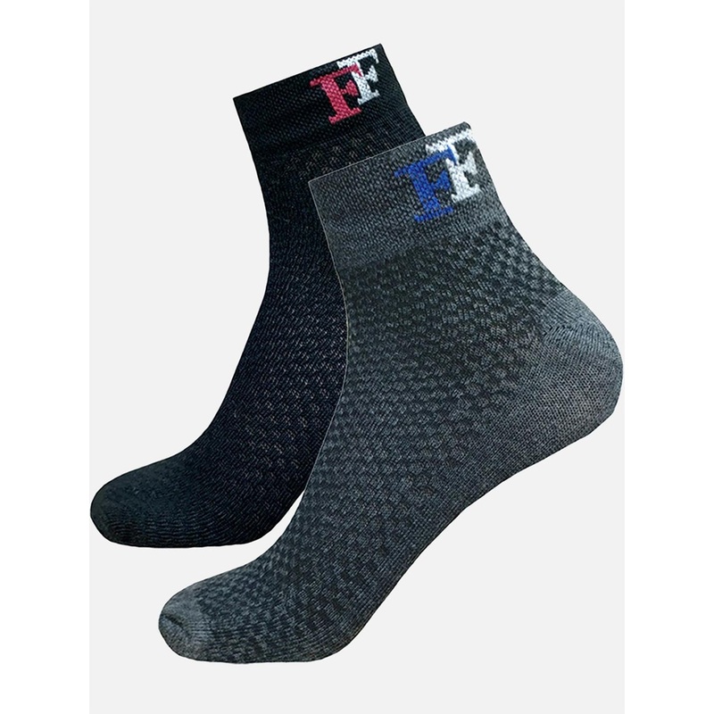 StyFun Unisex Pack Of 2 Striped Cotton Crew Length Ankle Running Socks