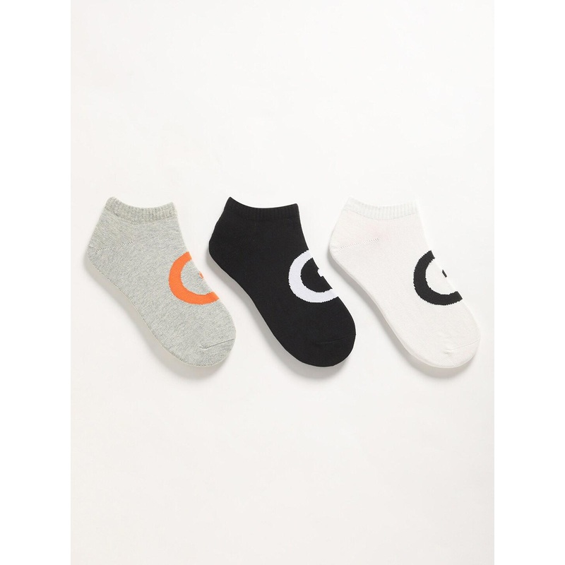 THE BEAR HOUSE Pack Of 3 Printed Patterned Ankle Length Socks