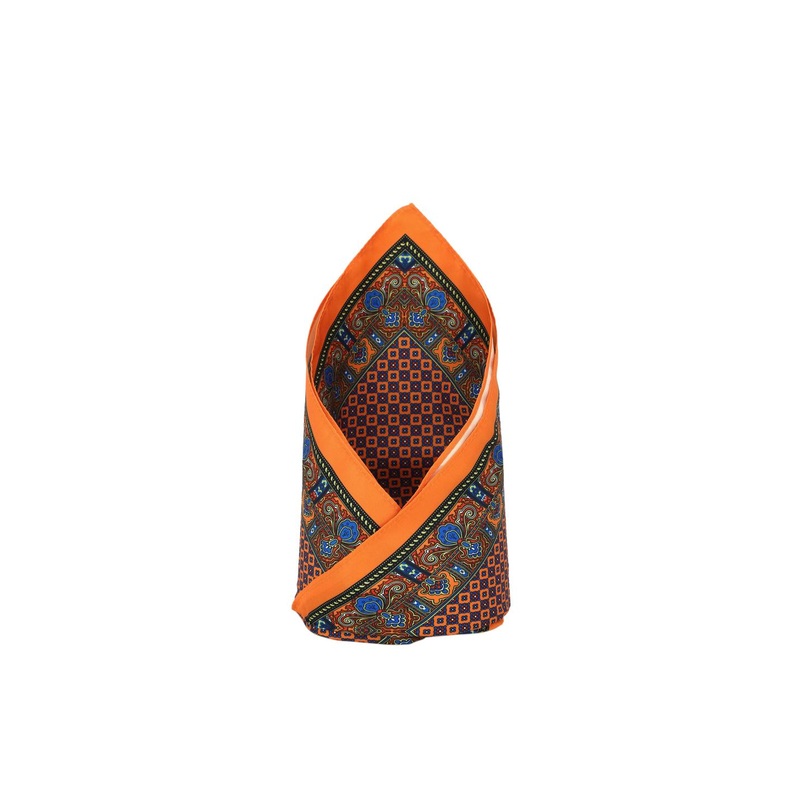 Van Heusen Men Orange-Colored Printed Pocket Square