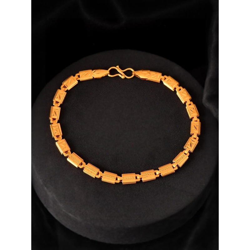 VOJ Men Women Handcrafted Stainless Steel Elegnet Gold-Plated Link Bracelet