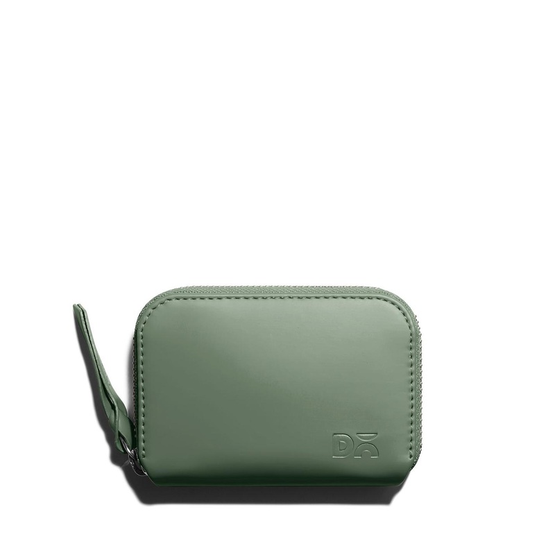DailyObjects Unisex Sap Green Vegan Leather Zipper Slim Card & Coin Wallet
