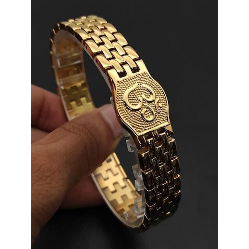 kazare Men Rhodium-Plated Wraparound Bracelet