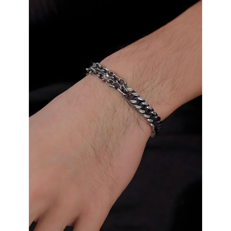 SUFFIRE Men Stainless Steel Link Bracelet