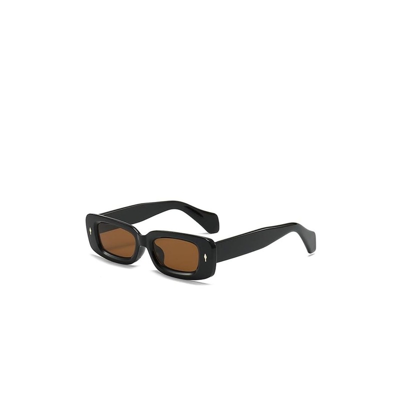AUGEN Unisex Brown Lens & Black Browline Sunglasses with