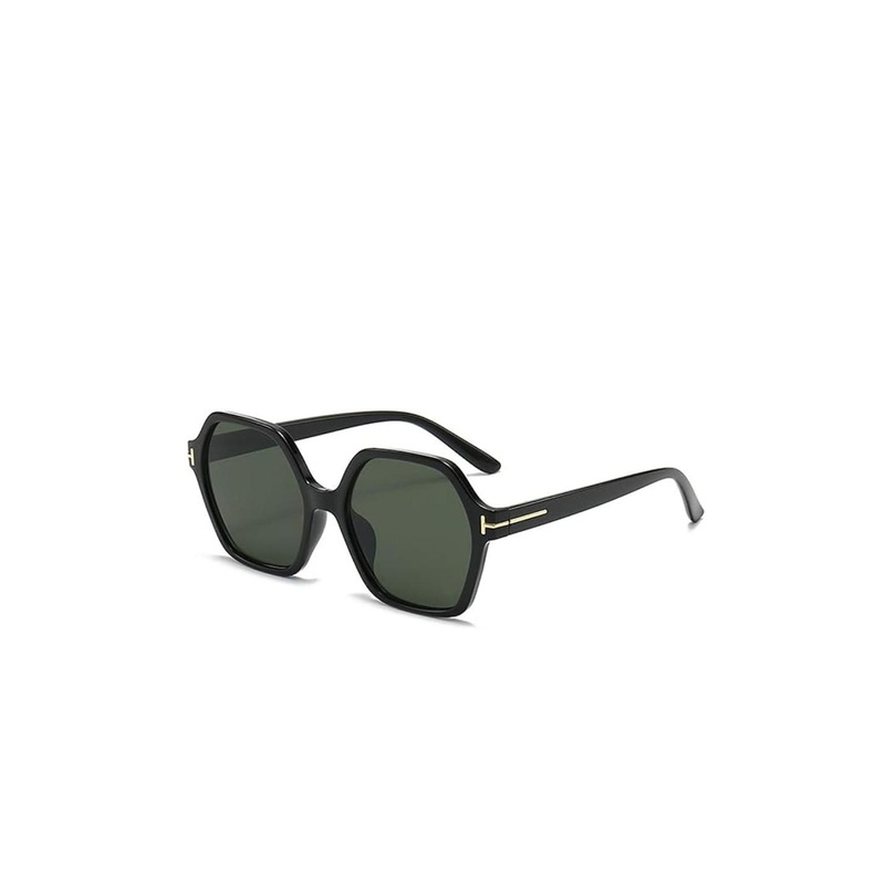 AUGEN Unisex Green Lens & Black Oversized Sunglasses with