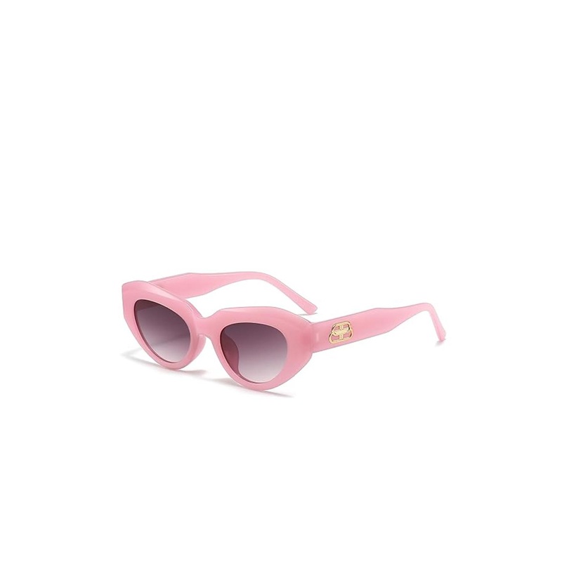 AUGEN Unisex Grey Lens & Pink Cateye Sunglasses with UV Protected Lens VI-SG-203-C8