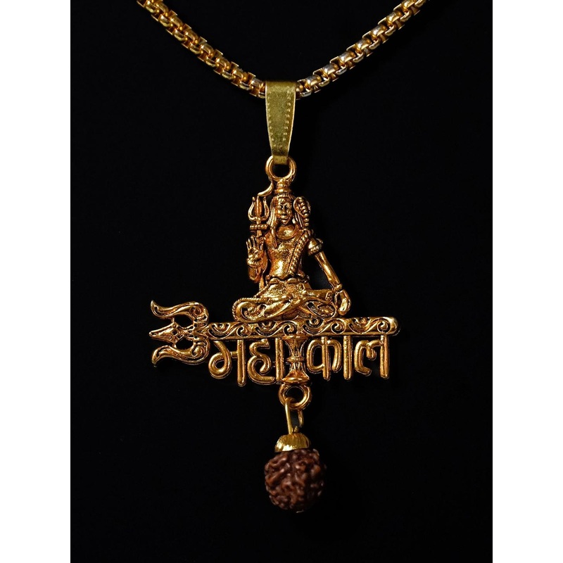Japam Golden Shiva Rudraksha Mahakal Pendants With Chains