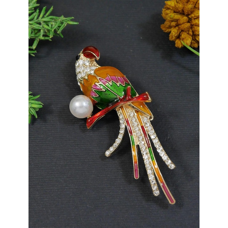 ADORN Unisex Parrot Statement Brooch