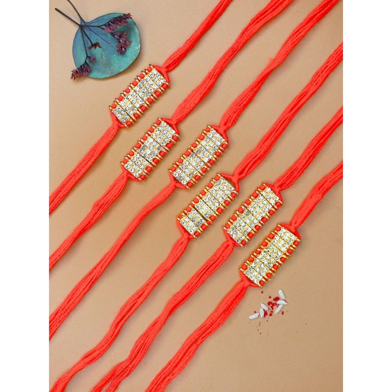 Anouk Set Of 6 Rakhi Card & Roli Chawal