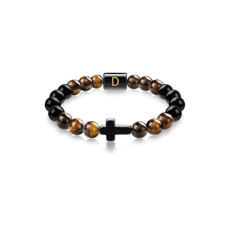 EDMIRIA Unisex Wood Beaded Elasticated Bracelet