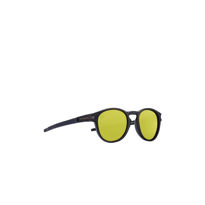 AFERELLE Unisex Yellow Lens & Black Round Sunglasses with