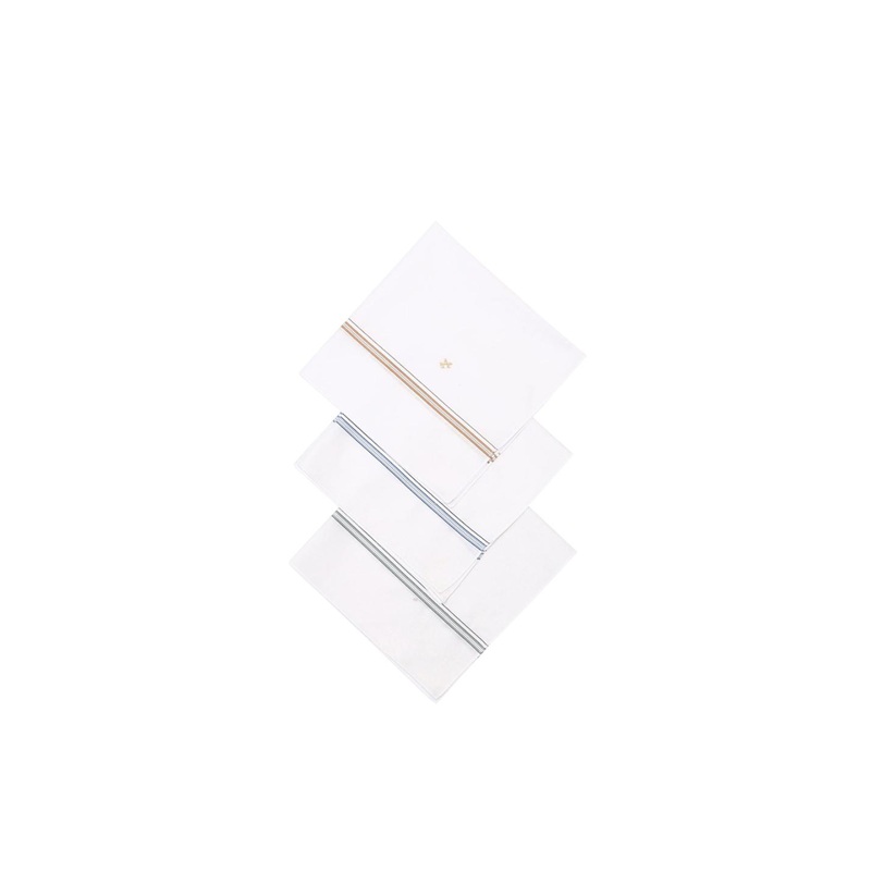 Arrow Men Pack Of 3 Striped Border Pure Cotton Handkerchiefs