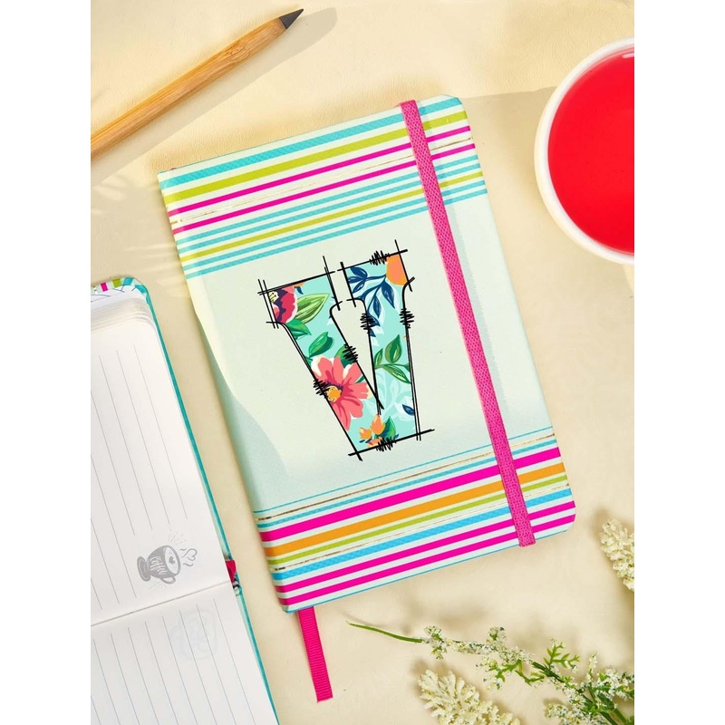 Doodle  Initial V Printed Hard Bound B6 Notebook Diary