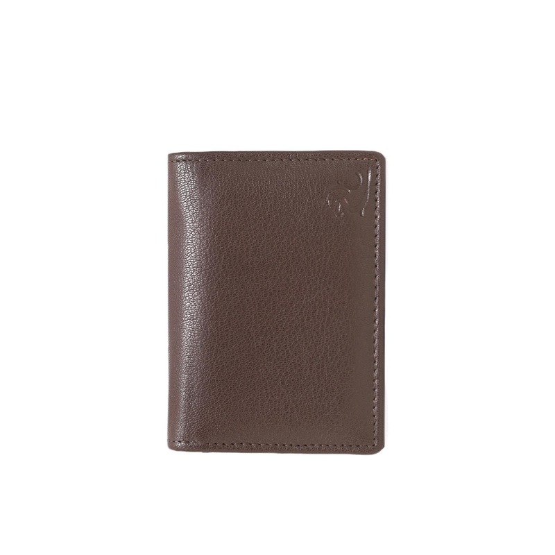 Kara Unisex Brown Solid Leather Card Holder
