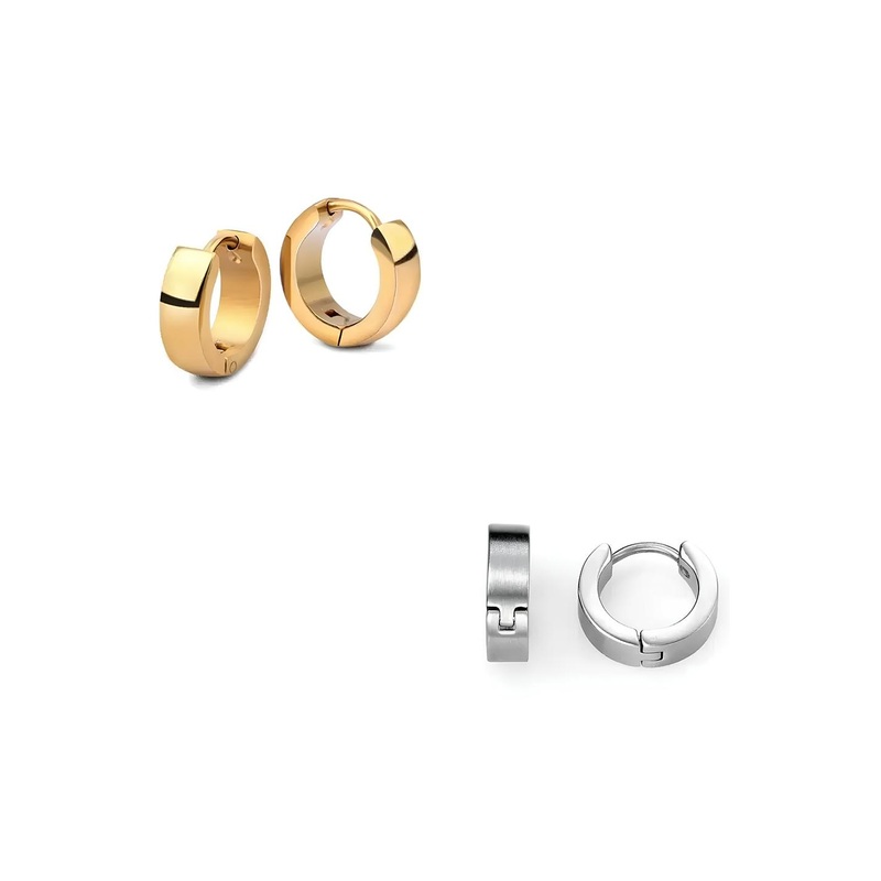 KARISHMA KREATIONS Men Set Of 2 Contemporary Hoop Earrings