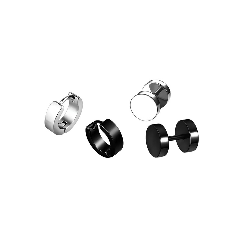 KARISHMA KREATIONS Men Set Of 4 Contemporary Hoop Earrings