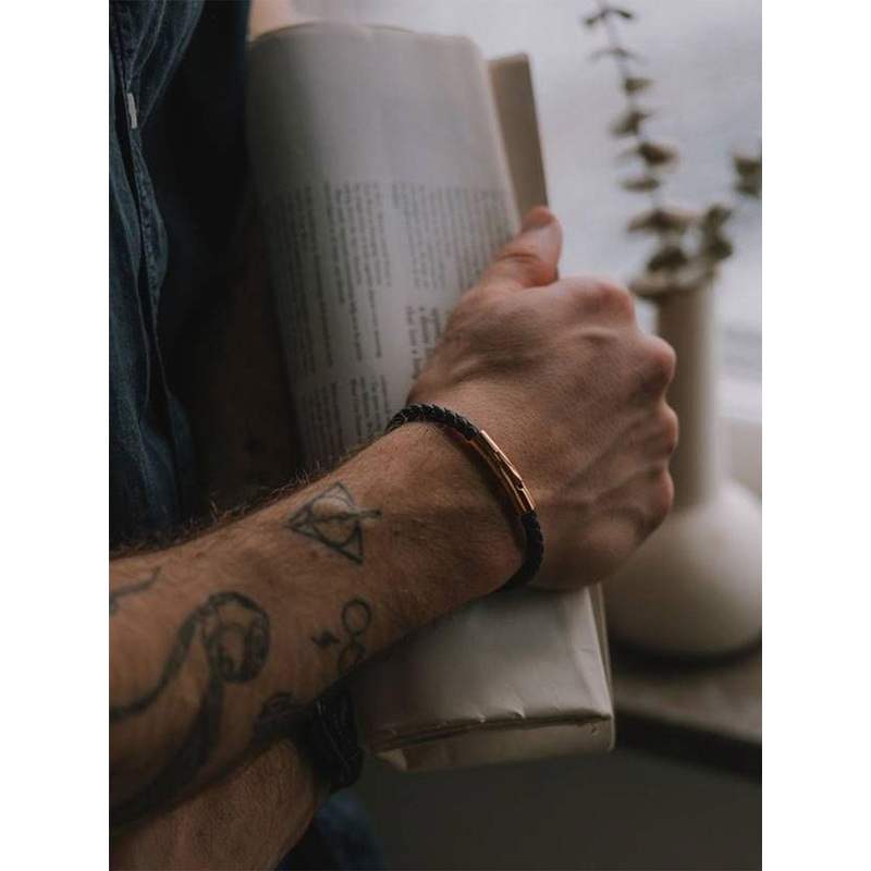 kazare Men Rhodium-Plated Cuff Bracelet