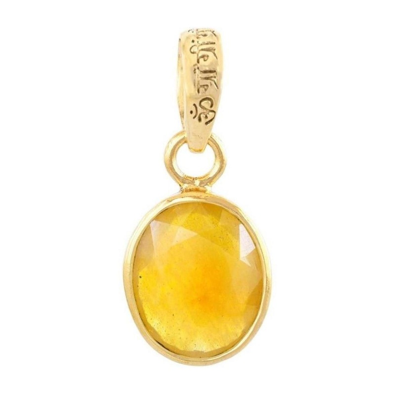 RAVIOUR LIFESTYLE Yellow sapphire Pukhraj Pendant