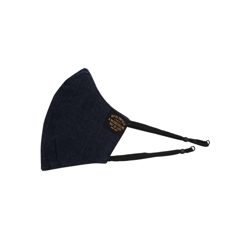 Royal Enfield Unisex Navy Blue Solid Pure Cotton Reusable Denim Cloth Mask