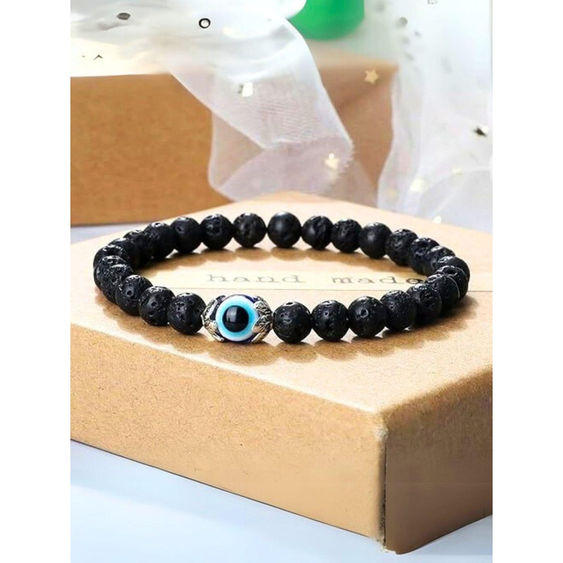 The Roadster Lifestyle Co Evil Eye Beaded Elasticated Bracelet