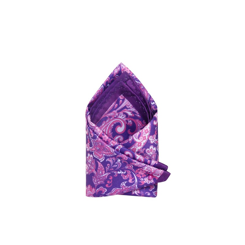 Tossido Men Purple & Pink Printed Pocket Square
