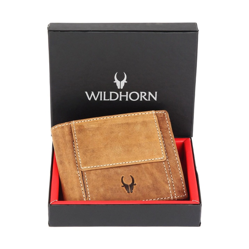 WildHorn Men Tan Leather Two Fold Wallet