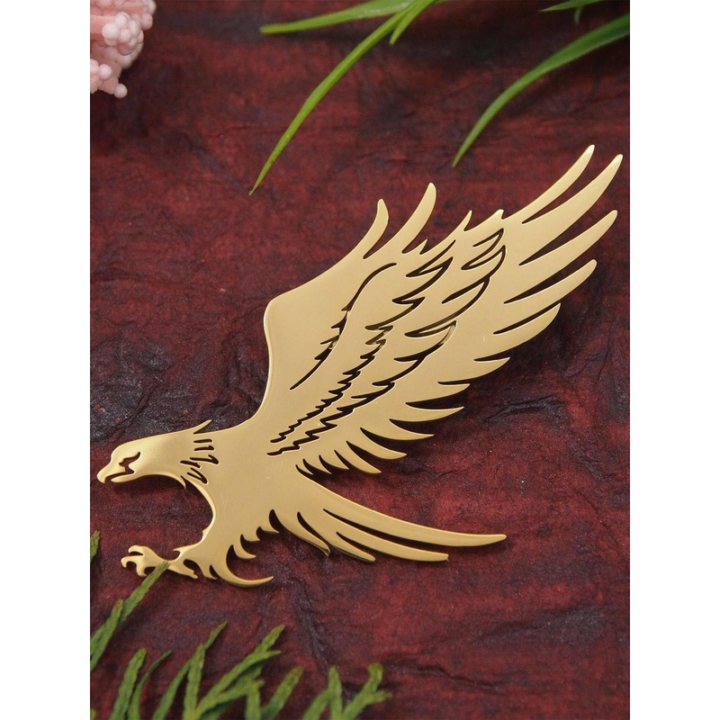 ADORN Unisex Stainless Steel Gold Plated Flying Eagle Brooch