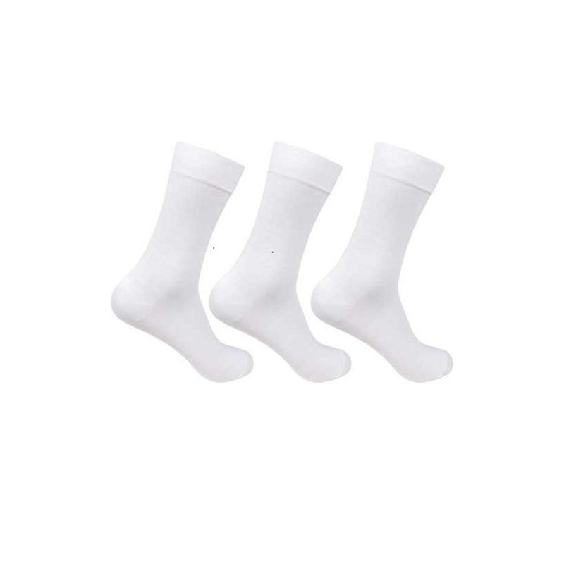 Akeeta Pack of 3 Solid White Calf Length Socks