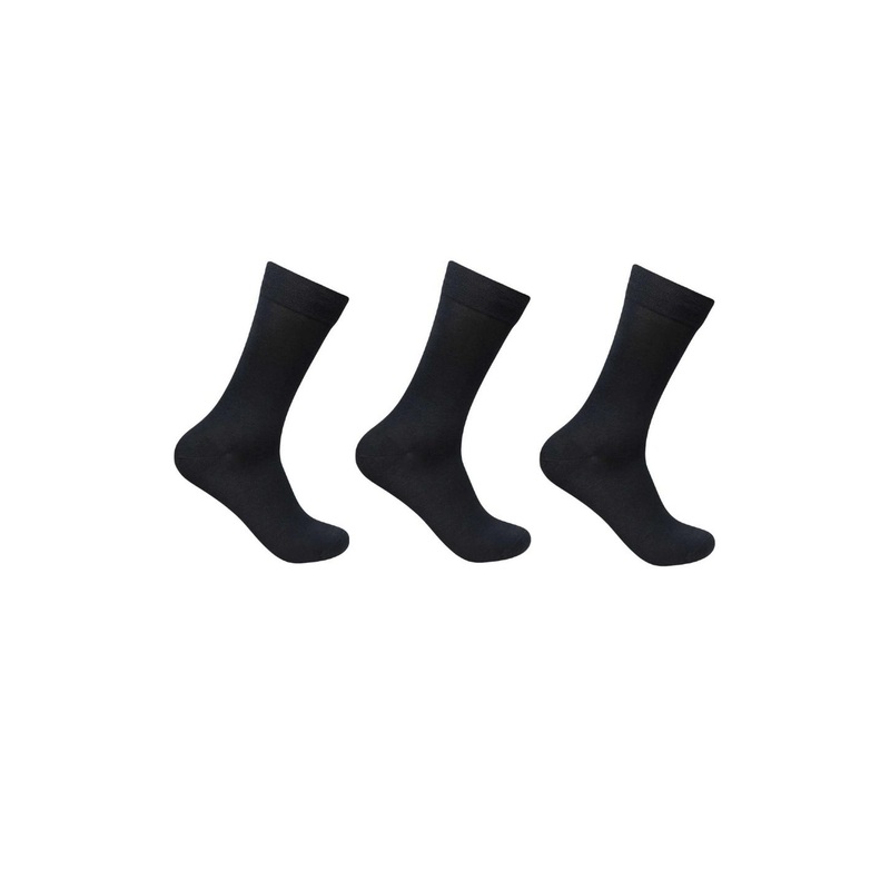 Akeeta Unisex Black Set Of 3 Cotton Calf Length Socks