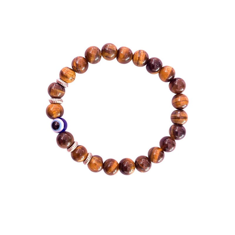 Apnisanskriti Unisex Evil Eye Tiger Eye Stone Bracelet