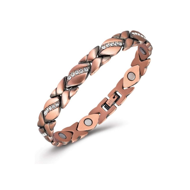EDMIRIA Unisex Copper Metal Link Interlock Bracelet