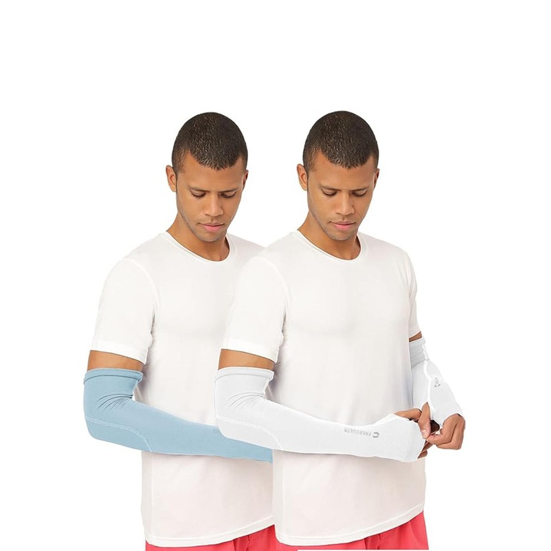 FREECULTR Unisex Set Of 2 Breathable Bamboo Cotton Antibacterial Arm Sleeves