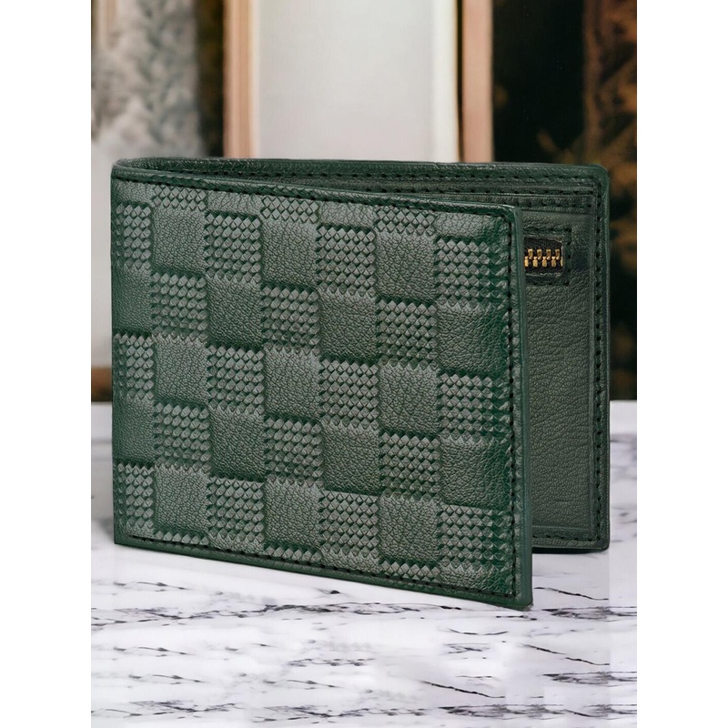 LORENZ Men Geometric Textured Leather Two Fold Wallet