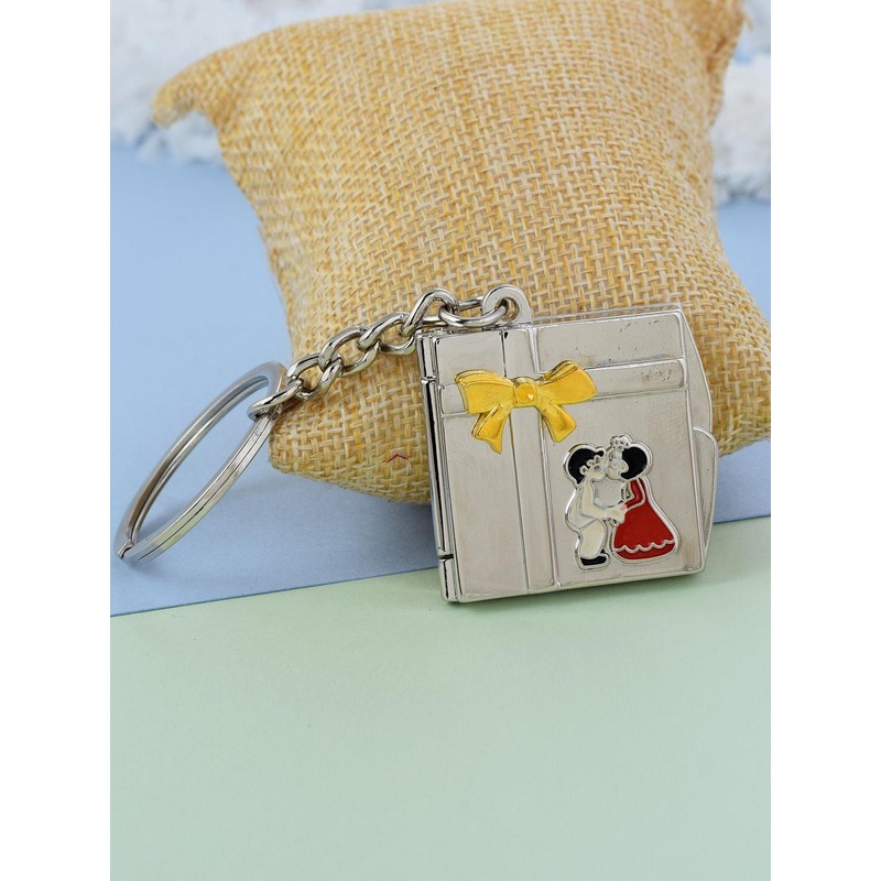 MEMOIR Unisex Stainless Steel Couple Book Shape Keychain