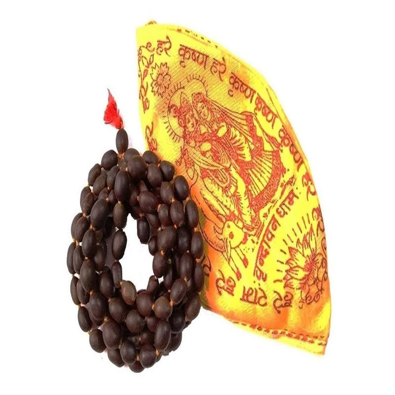 Numeroastro Lotus Seeds Mala With Gaumukhi Jaap Bag