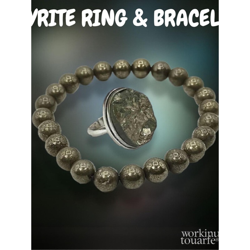 VIBESLE Unisex Crystals Ceramic Elasticated Bracelet with Ring