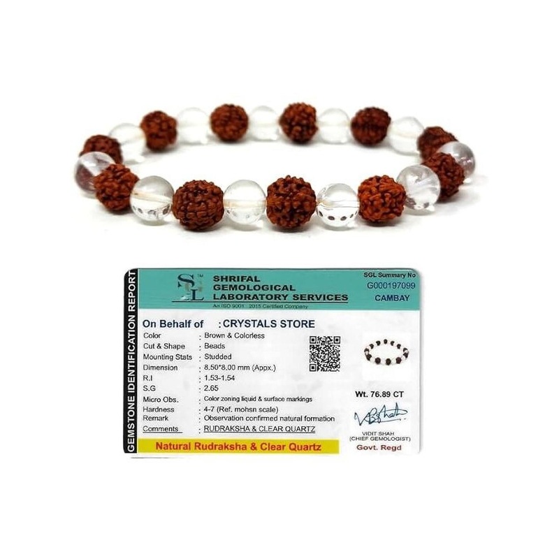 VIBESLE Unisex Rudraksha Crystals Bracelet