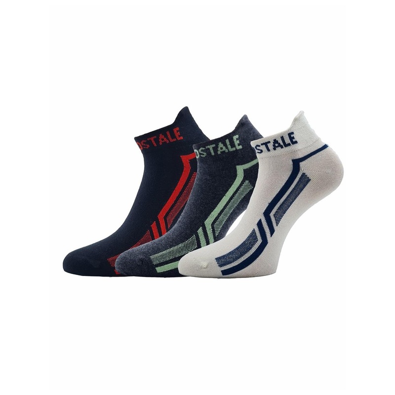 Aeropostale Men Pack Of 3 Patterned Flat Knit Low Cut Tab Ankle Length Socks