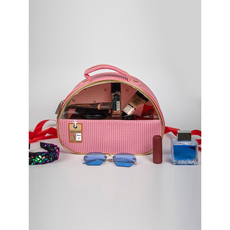 atorakushon Unisex Pink Set Of 2 Textured Vanity Organizers