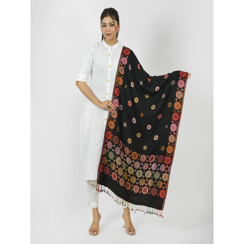 BAISA Unisex Woven Design Pure Wool Women Stole